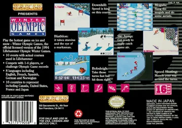 Winter Olympic Games - Lillehammer '94 (USA) (En,Fr,De,Es,It,Pt,Sv,No) box cover back